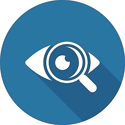 EPS 해외이미지 응시 과학 일러스트 유리 돋보기 사람없음 파란색 픽토그램 확대 심볼 사인 검색 비전 광택 안과 UI 인터페이스 해외202004 해외일러스트 시선 컬러 재질 병원 파일형식 벡터 이미지허브