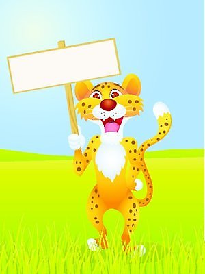 EPS 해외이미지 동물 디자인 배너 응시 일러스트 들기 사람없음 공백 팻말 심볼 치타 해외202004 해외일러스트 시선 포유류 모션 프레임 파일형식 벡터 이미지허브