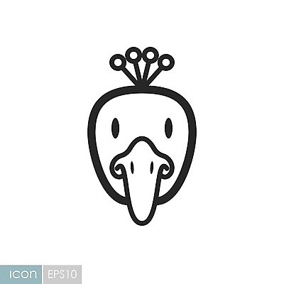 EPS 동물 얼굴 일러스트 사람없음 공작 라인아트 해외202004 국내일러스트 해외일러스트 선 조류 신체부위 파일형식 벡터 이미지허브