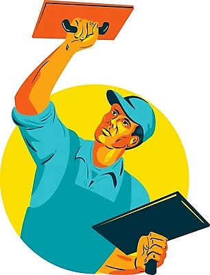 EPS 해외이미지 디자인 남자 포스터 일러스트 노동자 그래픽 공구 잡기 원형 인쇄 모종삽 정사각형 판매원 고립 미장 해외202004 해외일러스트 도형 직업 모션 사람 도구 삽 파일형식 벡터 이미지허브