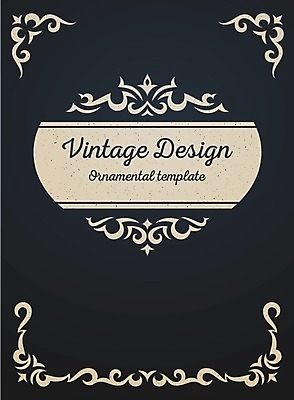 EPS 해외이미지 카드템플릿 일러스트 프레임 사람없음 장식 검은색 빈티지 클래식 고급 베이지색 해외202004 해외일러스트 템플릿 컬러 컨셉 카드_감사 파일형식 벡터 이미지허브