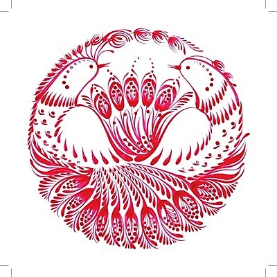 EPS 해외이미지 디자인 꽃 백그라운드 일러스트 조류 수채화 미술 사람없음 빨간색 원형 해외202004 해외일러스트 도형 식물 동물 컬러 문화예술 파일형식 벡터 이미지허브