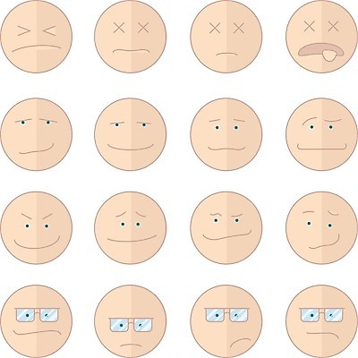 EPS 해외이미지 감정 안경 일러스트 피곤 고요 고통 에너지 슬픔 짜증 예측 무서움 지루함 흥분 공포 애도 열광 우수 우울증 인내 혼란 해외202004 해외일러스트 잡화 컨셉 질병 절기 파일형식 벡터 이미지허브