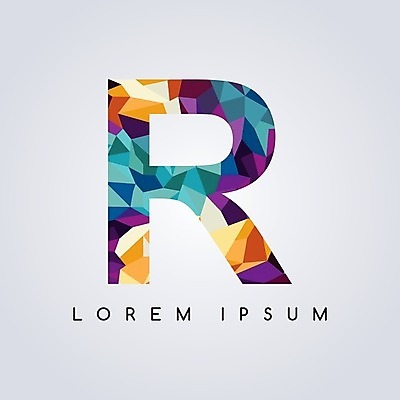 EPS 해외이미지 알파벳 일러스트 타이포그라피 사람없음 기하학 R 폴리곤 지오메트릭 해외202004 해외일러스트 문자 영어 무늬 파일형식 벡터 이미지허브