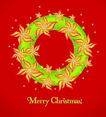 EPS 해외이미지 디자인 크리스마스 일러스트 사람없음 장식 빨간색 축하 크리스마스리스 해외202004 해외일러스트 기념일 컬러 컨셉 화환 파일형식 벡터 이미지허브