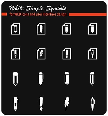 EPS 해외이미지 일러스트 사람없음 픽토그램 필기구 연필 펜 볼펜 만년필 사인 문서 파일 깃펜 해외202004 해외일러스트 문구용품 학용품 파일형식 벡터 이미지허브