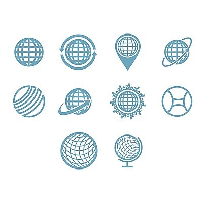 EPS 해외이미지 모양 디자인 일러스트 세트 지구본 원형 수집 심볼 엘리먼트 여의주 해외202004 해외일러스트 도형 파일형식 벡터 이미지허브