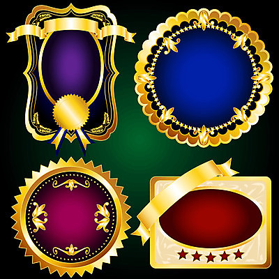 EPS 해외이미지 디자인 배너 백그라운드 일러스트 프레임 장식 라벨 검은색 어둠 골동품 황금 고급 우아함 배지 귀족 엘리먼트 월계수 증명서 해외202004 해외일러스트 컬러 컨셉 파일형식 벡터 이미지허브