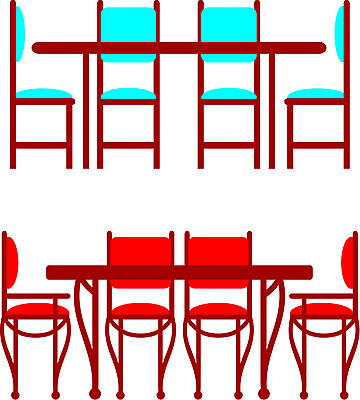 EPS 해외이미지 가구 의자 일러스트 탁자 주택 내부 목재 장식 빨간색 파란색 세트 갈색 식사 방 흰색 자르기 오브젝트 점심식사 고립 해외202004 해외일러스트 나무 컬러 생활용품 재료 모션 건물 파일형식 벡터 이미지허브