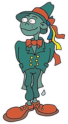 EPS 해외이미지 일러스트 생물 요정 이야기 초록색 유령 만화 해외202004 해외일러스트 컬러 파일형식 벡터 이미지허브