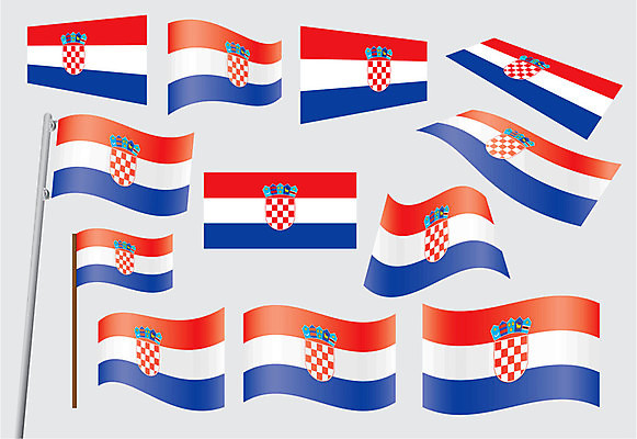 EPS 해외이미지 배너 유럽 일러스트 목재 빨간색 파란색 세트 금속 줄무늬 흰색 깃발 수집 심볼 사인 깃대 크로아티아 고립 표준 정확 해외202004 해외일러스트 나무 나라 컬러 컨셉 무늬 재료 재질 파일형식 벡터 이미지허브