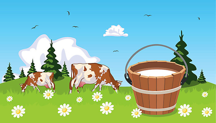 EPS 해외이미지 나무 동물 구름 1 꽃 밭 농업 일러스트 하늘 풍경 가로 초록색 파란색 농장 우주 가축 우유 흰색 시골 소 숲 방목 땅 양동이 장면 젖 해외202004 해외일러스트 자연요소 식물 산업 컬러 포유류 유제품 축산업 파일형식 벡터 이미지허브