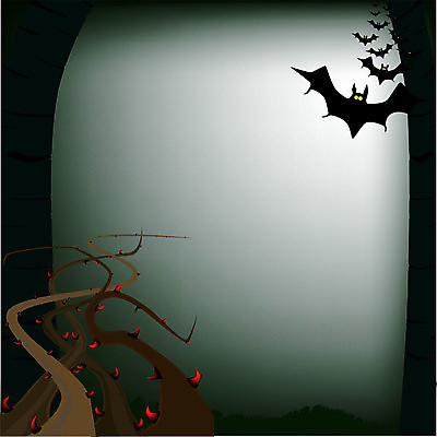 EPS 해외이미지 나무 일러스트 미술 그래픽 어둠 할로윈 가시 티켓 숲 무서움 그림 박쥐 공터 해외202004 해외일러스트 식물 감정 포유류 문화예술 파일형식 벡터 이미지허브