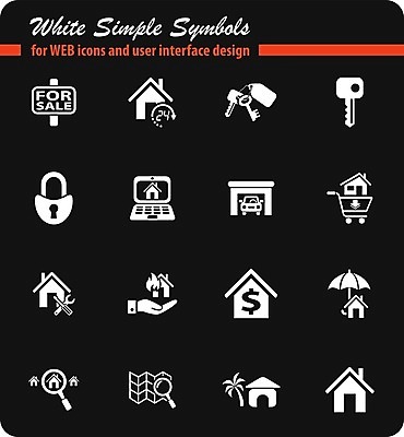 EPS 해외이미지 지도 일러스트 돋보기 열쇠 부동산 주택 노트북 흰색 수리 심볼 검색 잠금 심플 방갈로 보험 분양 차고 해외202004 해외일러스트 컬러 숙소 건물 전자제품 재산 보안 파일형식 벡터 이미지허브