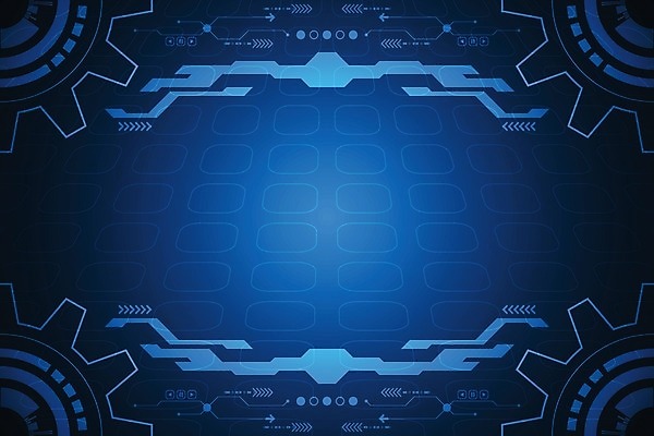 EPS 해외이미지 디자인 컨셉 일러스트 추상 미래 사람없음 그래픽 파란색 디지털 톱니바퀴 해외202004 해외일러스트 컬러 무늬 파일형식 벡터 이미지허브