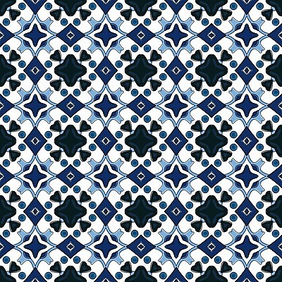 EPS 해외이미지 전통 디자인 패턴 일러스트 벽지 추상 장식 파란색 흰색 포르투갈 타일 묘사 정사각형 모자이크 스페인어 아라베스크 엘리먼트 튀니지 해외202004 해외일러스트 도형 유럽 컬러 무늬 아프리카 파일형식 벡터 이미지허브