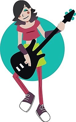 EPS 해외이미지 악기 음악 일러스트 놀이 취미 10대 청춘 음악가 기구 기타 악단 만화 락스타 베이스 얇은 해외202004 해외일러스트 직업 컨셉 청소년 현악기 문화예술 파일형식 벡터 이미지허브