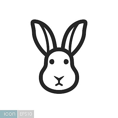 EPS 동물 얼굴 일러스트 사람없음 토끼 라인아트 해외202004 국내일러스트 해외일러스트 선 포유류 신체부위 반려동물 파일형식 벡터 이미지허브