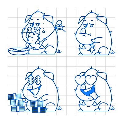 EPS 해외이미지 동물 캐릭터 디자인 음식 분홍색 포즈 스티커 돈 일러스트 포유류 성공 사랑 미술 서기 그래픽 반려동물 장난감 농장 슬픔 돼지 유머 작음 만화 사인 그림 클립 보여주기 마스코트 캐리커처 테마 해외202004 해외일러스트 일러캐릭터 감정 컬러 컨셉 농업 모션 문화예술 재산 크기 파일형식 벡터 이미지허브