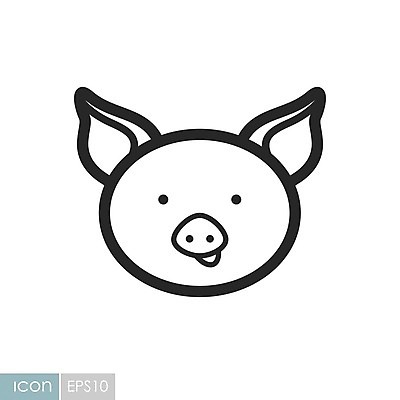 EPS 동물 얼굴 일러스트 사람없음 돼지 라인아트 해외202004 국내일러스트 해외일러스트 선 포유류 신체부위 파일형식 벡터 이미지허브