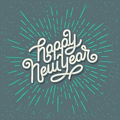 EPS 해외이미지 디자인 포스터 일러스트 타이포그라피 사람없음 초록색 해피뉴이어 레터링 해외202004 해외일러스트 문자 컬러 새해인사 파일형식 벡터 이미지허브