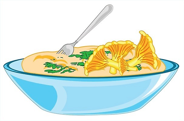 EPS 해외이미지 그릇 접시 포크 일러스트 주방 식사 버섯 양념 맛 흰배경 수유 해외202004 해외일러스트 식기 백그라운드 컨셉 흰색 파일형식 벡터 이미지허브