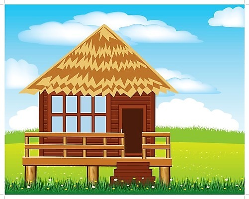 EPS 해외이미지 식물 구름 꽃 일러스트 건축양식 창문 자연 하늘 휴식 주택 풍경 건물 여름 문 시골 오두막 허브 판잣집 해외202004 해외일러스트 자연요소 건축물 계절 건축 컨셉 생태계 파일형식 벡터 이미지허브