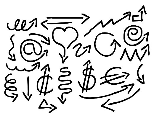 EPS 해외이미지 모양 선 일러스트 화살 그래픽 세트 달러 정보 유로 소용돌이 하트 가리킴 원형 그룹 이메일 낙서 스케치 수집 방향 왼쪽 심볼 사인 그림 웨이브 대각선 센트 엘리먼트 충고 해외202004 해외일러스트 도형 돈 미술 손짓 회오리 파일형식 벡터 이미지허브