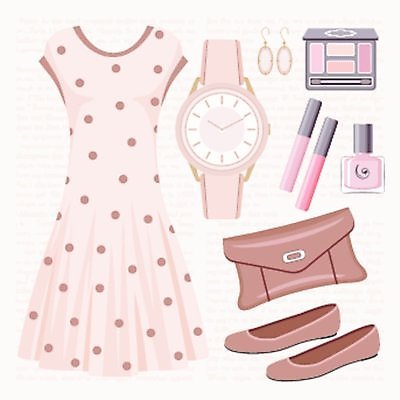 EPS 해외이미지 디자인 드레스 옷 여자 백그라운드 신발 가방 일러스트 그래픽 세트 갈색 유행 귀걸이 화장품 립스틱 우아함 수집 손목시계 그림 매니큐어 스타일 해외202004 해외일러스트 잡화 시계 컬러 컨셉 장신구 사람 뷰티 파일형식 벡터 이미지허브