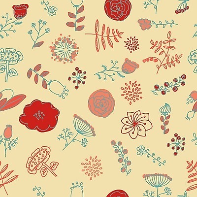 JPG 해외이미지 꽃 잎 패턴 일러스트 사람없음 컬러풀 빈티지 화려 복고 해외202004 해외일러스트 식물 컬러 컨셉 무늬 파일형식 이미지허브