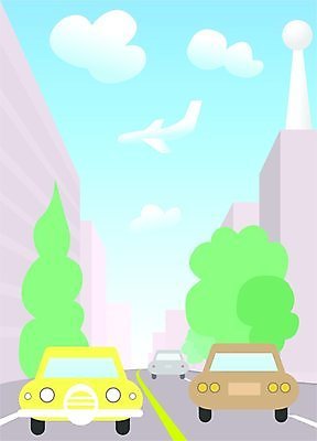 EPS 해외이미지 나무 도로 길 일러스트 자동차 거리 건물 고층빌딩 운전 승차 만화 해외202004 해외일러스트 식물 건축물 육상교통 교통시설 모션 빌딩 파일형식 벡터 이미지허브