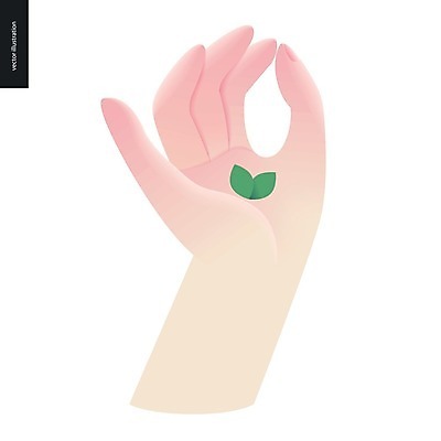 EPS 해외이미지 손 잎 일러스트 손가락 손바닥 사람 주먹 터치 엄지손가락 손목 심볼 해외202004 해외일러스트 식물 모션 신체부위 파일형식 벡터 이미지허브