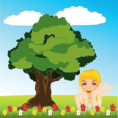 EPS 해외이미지 나무 꽃 여행 일러스트 자연 사람 풍경 10대 여름 꿈 허브 거짓말 해외202004 해외일러스트 식물 계절 청소년 생태계 파일형식 벡터 이미지허브