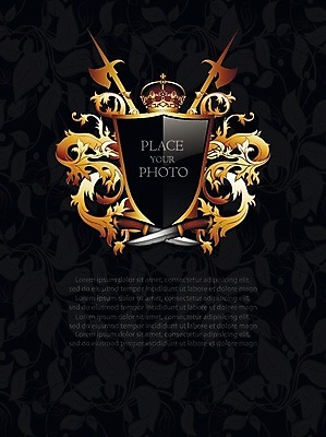 EPS 해외이미지 모양 배너 무기 백그라운드 일러스트 프레임 미술 장식 노란색 회색 화려 중세 우아함 사자 복고 방패 빅토리아 해외202004 해외일러스트 컬러 컨셉 포유류 문화예술 역사 파일형식 벡터 이미지허브