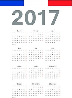 EPS 해외이미지 템플릿 디자인 계절 일러스트 이벤트 그래픽 빨간색 파란색 숫자 다이어리 프랑스 달력 흰색 깃발 시간 신용카드 일주일 날짜 연도 심플 페이지 프랑스어 월 기본 엘리먼트 2017년 해외202004 해외일러스트 문자 유럽 컬러 금융 사무용품 파일형식 벡터 이미지허브