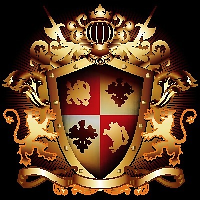 EPS 해외이미지 모양 디자인 배너 백그라운드 일러스트 왕관 자 미술 그래픽 장식 힘 화려 중세 황금 사자 심볼 복고 방패 인공 스타일 해외202004 해외일러스트 컨셉 포유류 문화예술 문구용품 역사 파일형식 벡터 이미지허브