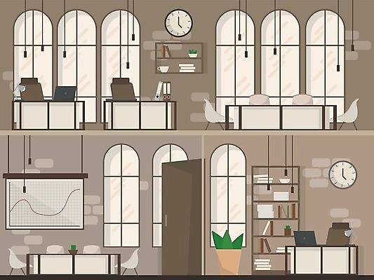 EPS 해외이미지 디자인 배너 벽 가구 백그라운드 컨셉 의자 일러스트 회사 비즈니스 탁자 바닥 아파트 주택 직장 실내 내부 그래픽 장식 컵 가로 노트북 컴퓨터 사무실 우주 환경 카페 방 업무 센터 플랫 큼 책상 동료 사인 고립 다락방 프리랜서 스타일 해외202004 해외일러스트 직업 식기 생활용품 관계 건물 전자제품 상점 작업 크기 파일형식 벡터 이미지허브