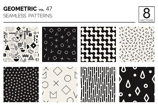 EPS 해외이미지 디자인 백그라운드 패턴 일러스트 추상 사람없음 그래픽 세트 검은색 줄무늬 흰색 원형 심플 지오메트릭 멤피스디자인 해외202004 해외일러스트 도형 컬러 무늬 파일형식 벡터 이미지허브
