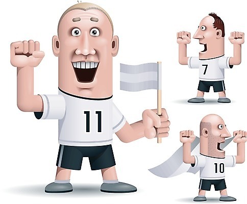 EPS 해외이미지 백인 남자 스포츠 일러스트 축구공 응원 청소년 성공 미소 웃음 성인 30대 머리 축구 외침 깃발 부채 만화 흥분 비명 지원 해외202004 해외일러스트 서양인 감정 컨셉 공 축구용품 표정 사람 신체부위 장년 구기 소리 파일형식 벡터 이미지허브