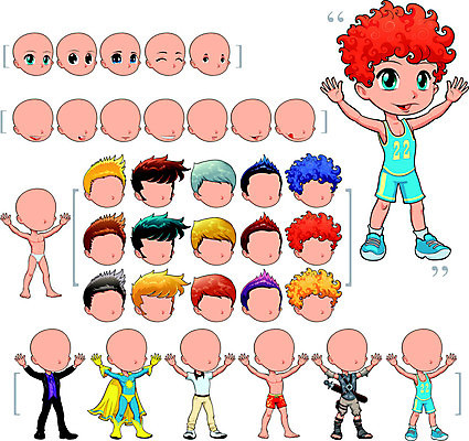 EPS 해외이미지 캐릭터 드레스 옷 남자 어린이 스포츠 신발 신체 일러스트 미소 정장 소년 금발 갈색 검은색 표현 입 우아함 입술 팔 애니메이션 영웅 전사 고립 마스코트 슈퍼히어로 아바타 해외202004 해외일러스트 일러캐릭터 헤어스타일 컬러 컨셉 표정 사람 신체부위 파일형식 벡터 이미지허브