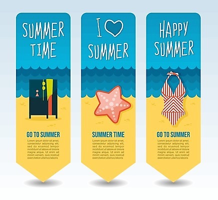 EPS 해외이미지 배너 수영복 세로배너 일러스트 불가사리 해변 사람없음 파란색 노란색 하트 탈의실 배너세트 해외202004 해외일러스트 모양 옷 바다 컬러 극피동물 세로 세트 파일형식 벡터 이미지허브