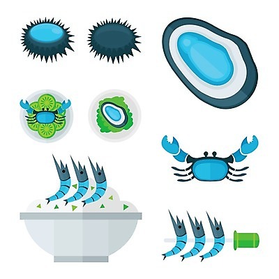 EPS 해외이미지 잎 일러스트 조개 새우 연체동물 사람없음 식사 샐러드 튀김 게 꼬치 그릴 굽기 해산물 루꼴라 짠맛 해외202004 해외일러스트 식물 음식 채소 주방용품 어패류 무척추동물 갑각류 맛 구이 파일형식 벡터 이미지허브