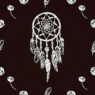 EPS 해외이미지 전통 일러스트 사람없음 장식 검은색 꿈 흰색 깃털 부적 드림캐쳐 해외202004 해외일러스트 컬러 파일형식 벡터 이미지허브