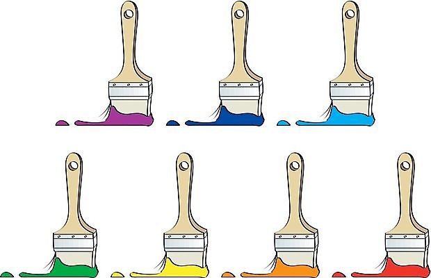 EPS 해외이미지 디자인 백그라운드 무지개 일러스트 추상 창조 미술 페인트 흰색 공구 붓 떨어짐 심볼 심플 화가 고립 해외202004 해외일러스트 자연요소 직업 컬러 컨셉 무늬 문화예술 도구 파일형식 벡터 이미지허브