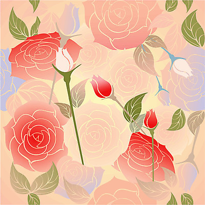 EPS 해외이미지 패턴 일러스트 벽지 장미 해외202004 해외일러스트 꽃 무늬 파일형식 벡터 이미지허브