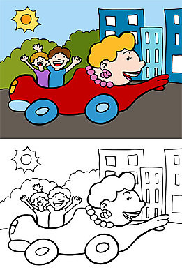 EPS 해외이미지 클립아트 디자인 어린이 여행 일러스트 자동차 엄마 모바일 미술 그래픽 장식 책 검은색 운전 흰색 운전사 만화 재촉 엘리먼트 해외202004 해외일러스트 직업 육상교통 컬러 컨셉 가족 모션 문화예술 사람 파일형식 벡터 이미지허브