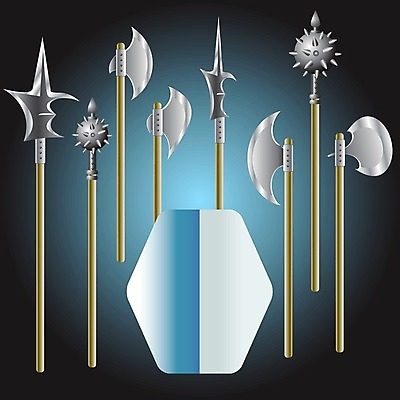 EPS 해외이미지 모양 디자인 창 무기 컨셉 일러스트 손잡이 세트 금속 힘 회색 칼날 중세 칼 보호 철 심볼 사인 클럽 그림 군용 날카로움 도끼 공상 방패 스파이크 단검 휘장 고립 그런지 옛날 철강 해외202004 해외일러스트 컬러 재질 군대 역사 검 파일형식 벡터 이미지허브