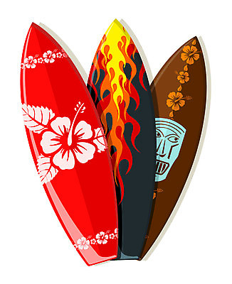 EPS 해외이미지 꽃무늬 일러스트 사람없음 서핑보드 서핑 히비스커스 해외202004 해외일러스트 꽃 무늬 수상스포츠 보드_스포츠 파일형식 벡터 이미지허브