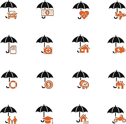 EPS 해외이미지 교육 백그라운드 일러스트 사람없음 픽토그램 주황색 심볼 보험 생명보험 의료보험 자동차보험 어린이보험 실손보험 화재보험 운전자보험 여행자보험 주택보험 고용보험 상해보험 해외202004 해외일러스트 컬러 파일형식 벡터 이미지허브