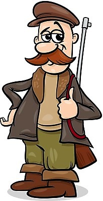 EPS 해외이미지 클립아트 캐릭터 디자인 행복 일러스트 동화 이야기 그래픽 총 만화 콧수염 그림 코믹 공상 사냥꾼 마스코트 엽총 해외202004 해외일러스트 일러캐릭터 직업 감정 무기 수염 파일형식 벡터 이미지허브